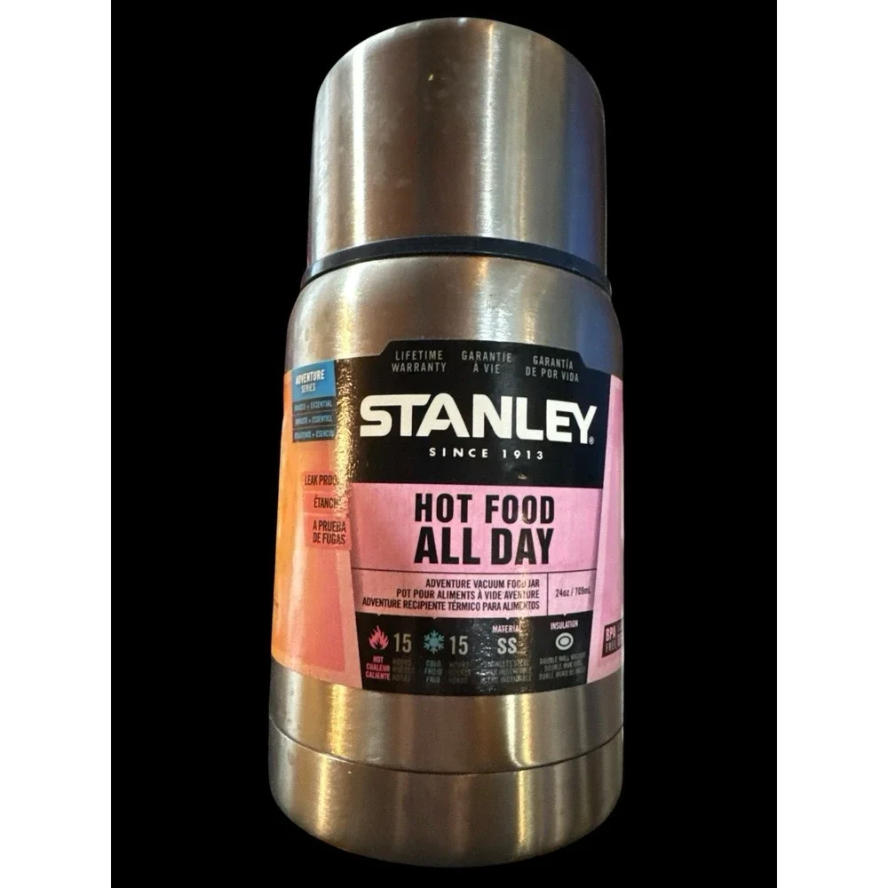 Stanley Lifetime Hot Food All Day 24 oz Adventure Vacuum Food Jar New Silver - Picture 3 of 10